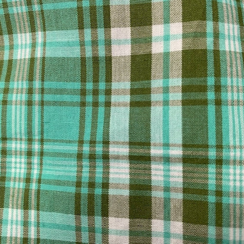 Green Plaid Shirting Fabric