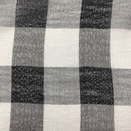 1 YD PC-Black/White Check Crepe Chiffon Fabric