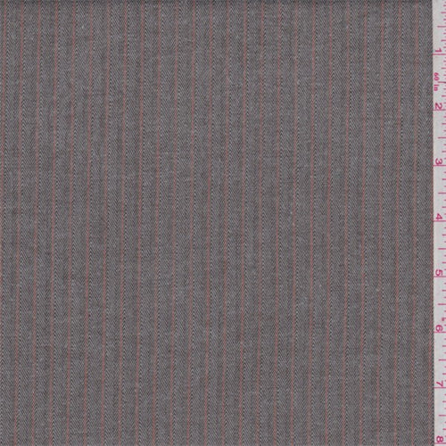 Black/Grey Herringbone Stripe Rayon Blend Suiting Fabric