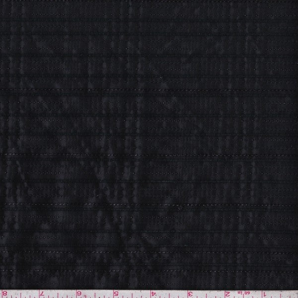 1 3/4 YD PC-Black/Forest Embroidered Stripe Taffeta Decor Fabric
