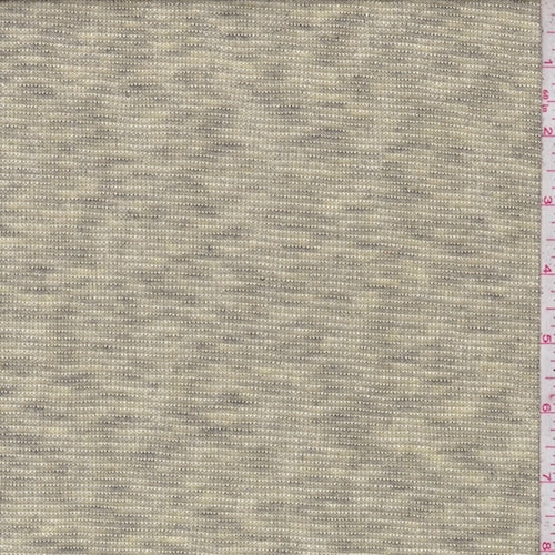 Heather Golden Olive Metallic Sweater Jersey Knit Fabric