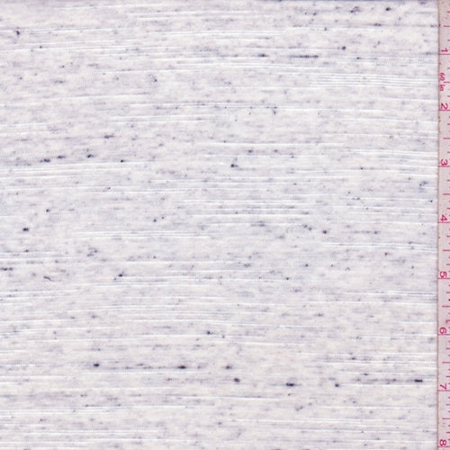 1 3/4 YD PC-Pearl Grey/White Slubbed Jersey Knit Fabric