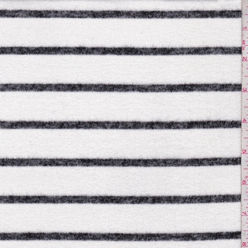 White/Onyx Stripe Jersey Sweater Knit Fabric