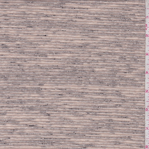 Almond/Tan/Black Static Stripe Jersey Knit Fabric