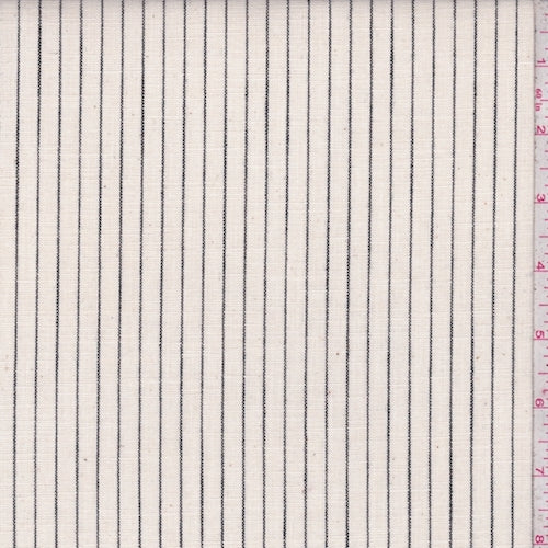 4 1/2 YD PC-Natural/Black Stripe Linen Blend Fabric