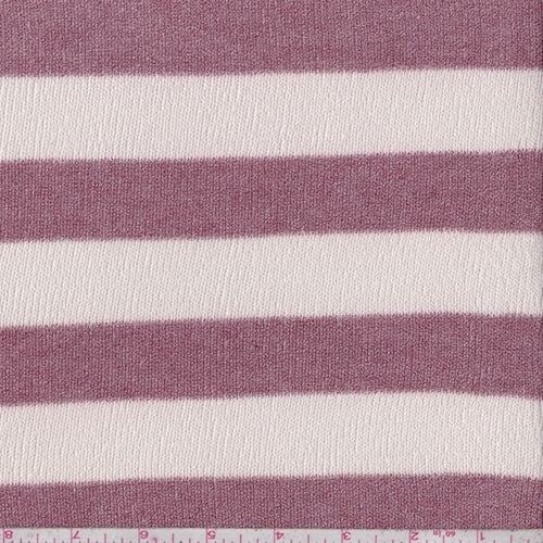 Blush/Dark Mauve Stripe Sweater Knit Fabric