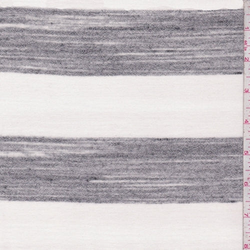 Pearl/Onyx Static Stripe Rayon Jersey Knit Fabric