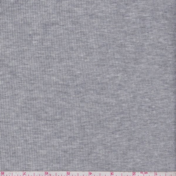 Heather Grey Mini Rib Knit Fabric