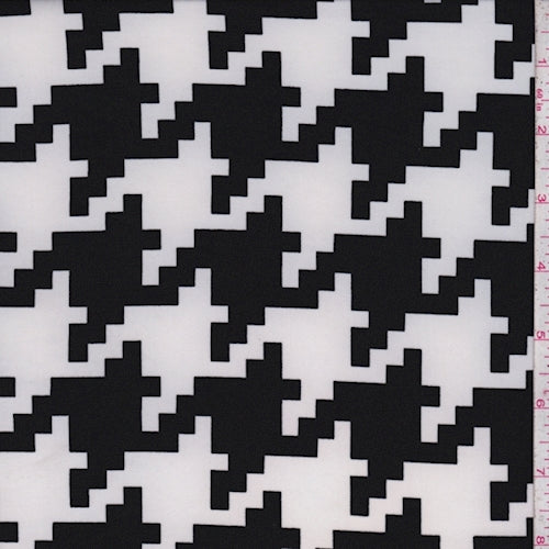 ITY Black-White Pixelated Houndstooth Jersey Knit Fabric