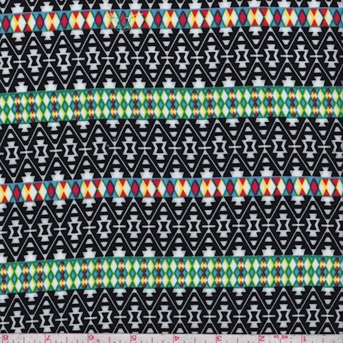 Black/White Diamond Stripe Rayon Challis Fabric