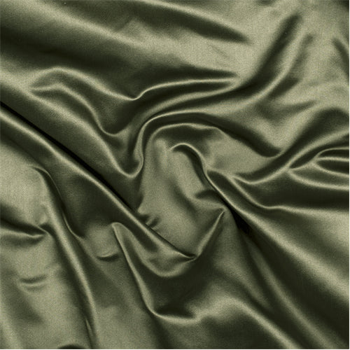 Runway Silks Dark Green Silk Duchess Satin Fabric - Reorderable