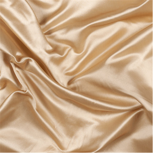 Runway Silks Light Gold Silk Duchess Satin Fabric - Reorderable