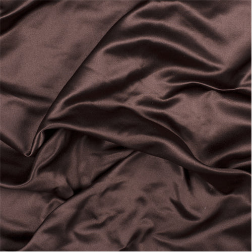 Runway Silks Dark Brown Silk Duchess Satin Fabric - Reorderable