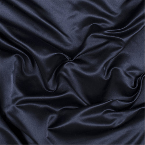 Runway Silks Navy Blue Silk Duchess Satin Fabric - Reorderable