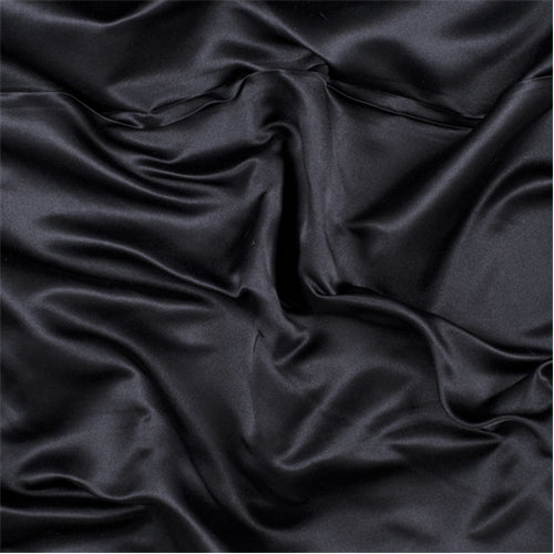 Runway Silks Black Silk Duchess Satin Fabric - Reorderable