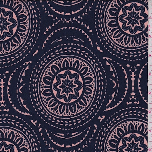 ITY Violet-Blush Circular Medallion Jersey Knit Fabric