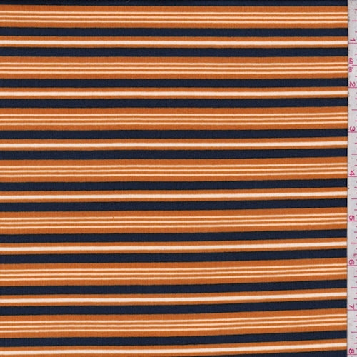 ITY Harvest/Navy/White Stripe Jersey Knit Fabric