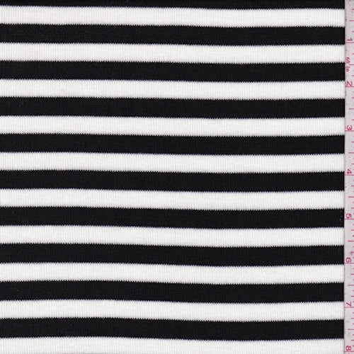 Black/White Stripe Sweater Jersey Knit Fabric