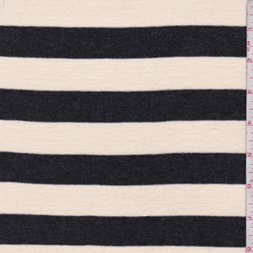 Slate/Cream Stripe T-Shirt Knit Fabric