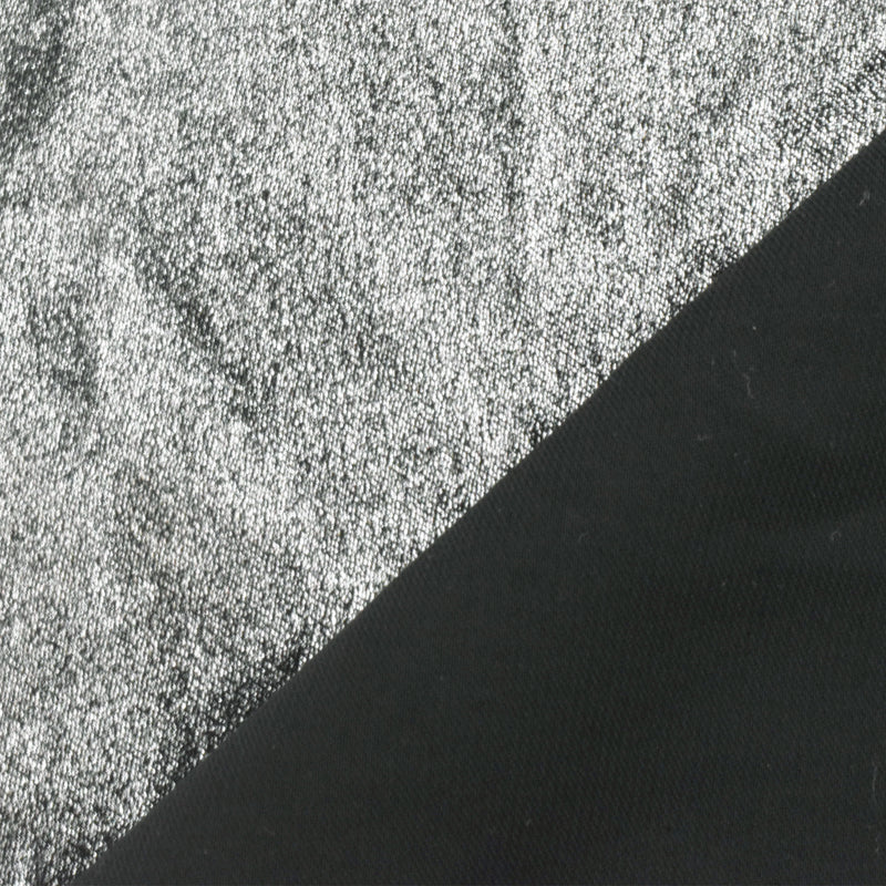 2 3/4 YD PC-Silver-Classic Black Texture Printed Twill Woven Fabric