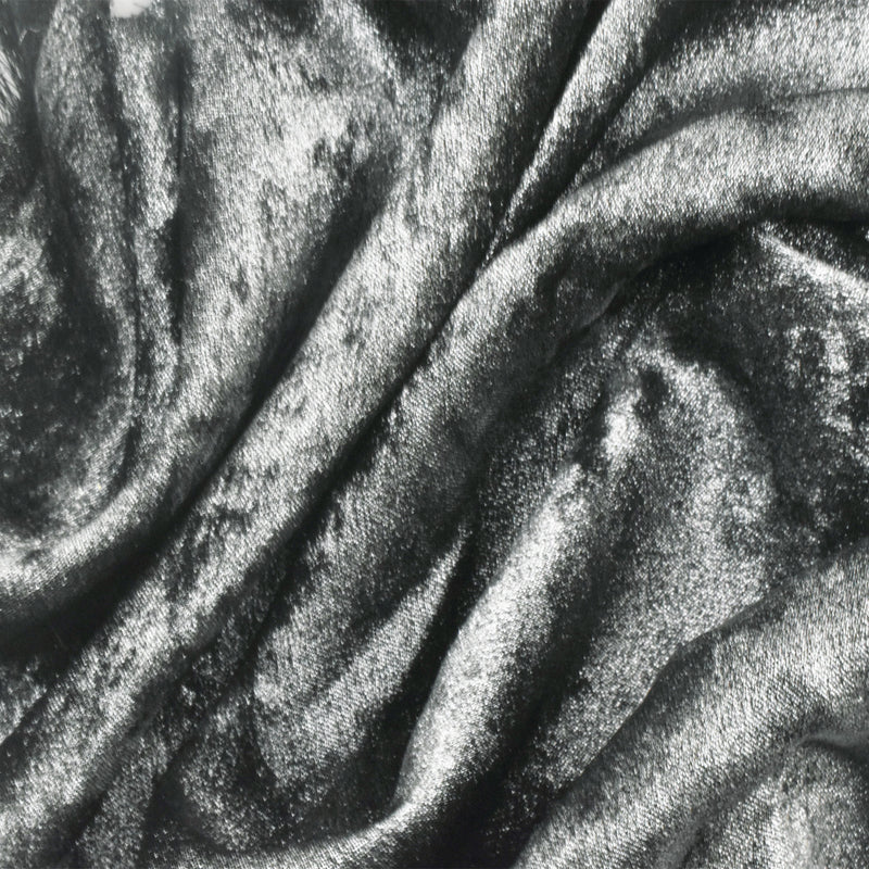 1 1/2 YD PC-Silver-Classic Black Texture Printed Twill Woven Fabric