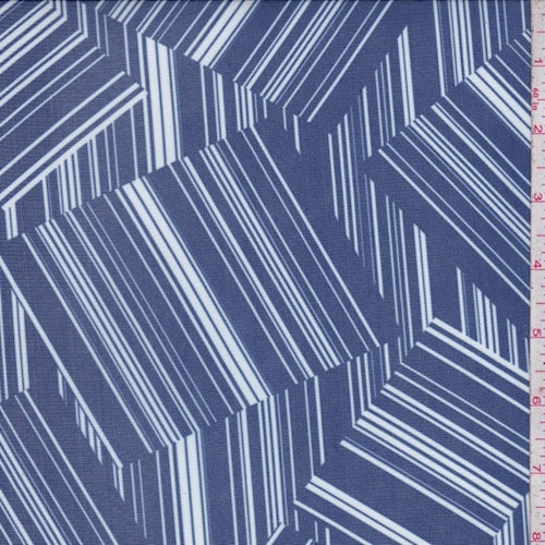Navy/White Tossed Patchwork Power Mesh Fabric