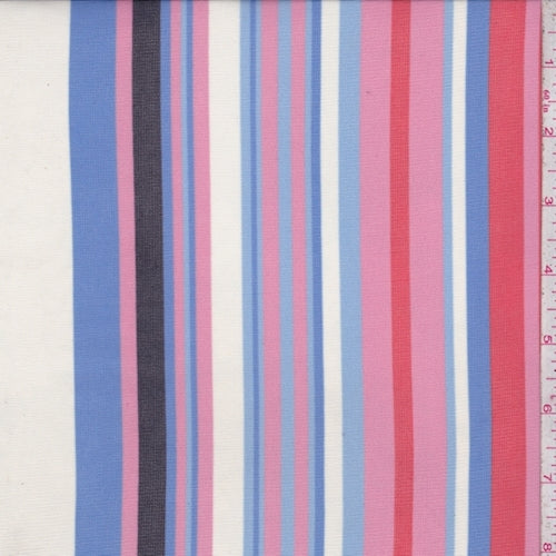 Pink/Periwinkle Multi Stripe Power Mesh Fabric