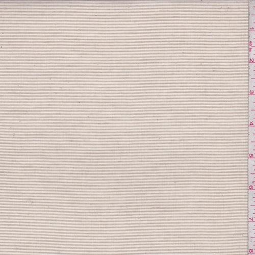 Tan-Ivory Pinstripe Cotton Lawn Fabric
