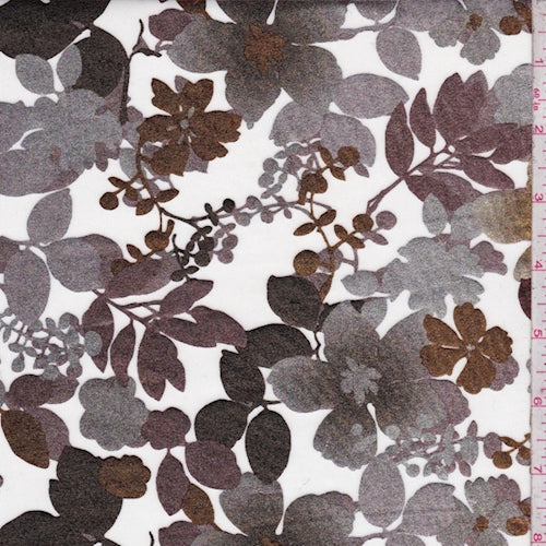 White Multi Foil Floral Scuba Knit Fabric