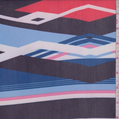 Violet/Red Multi Stripe Diamond Power Mesh Fabric