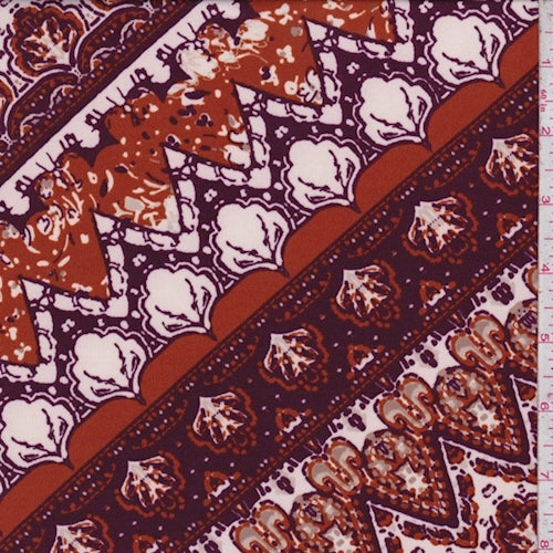 ITY Burnt Orange/Purple Moroccan Jersey Knit Fabric