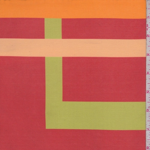 Red/Lime/Orange Modern Power Mesh Fabric