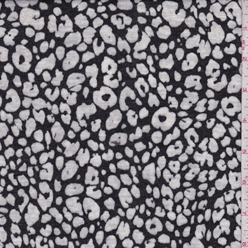 Stone Black Cheetah Burnout Knit Fabric
