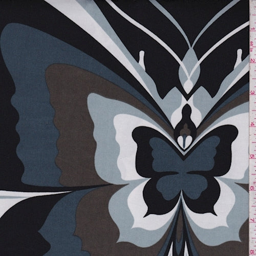 ITY Black/Cloud/Brown Butterfly Jersey Knit Fabric