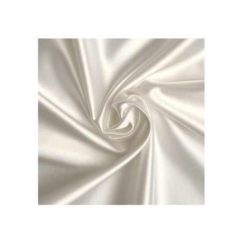 Runway Silks Off White Stretch Satin Fabric - Reorderable