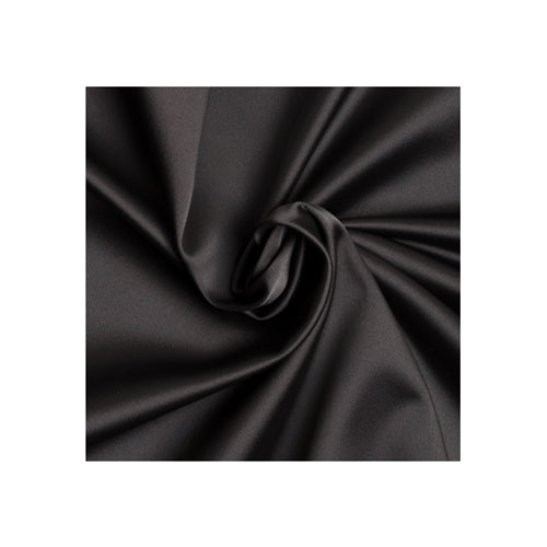 Runway Silks Black Stretch Satin Fabric - Reorderable