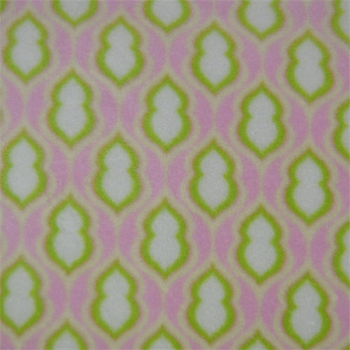 1 1/2 YD PC-Pink/Green Pocketbook Fleece Fabric
