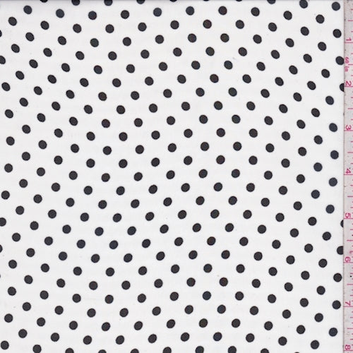White/Black Mini Dot Crepe Georgette Fabric