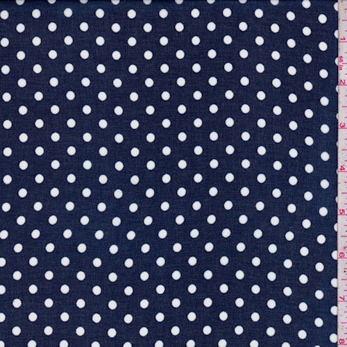 Dark Navy Dot Crepe Georgette Fabric