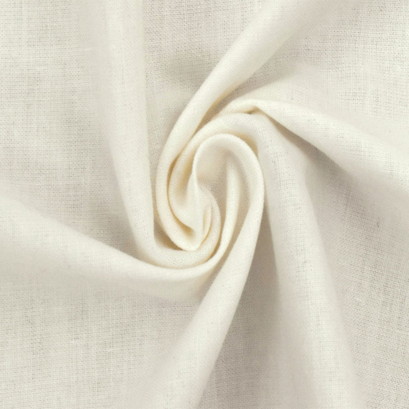 Cream Ivory Solid Cotton Stretch Batiste Woven Fabric