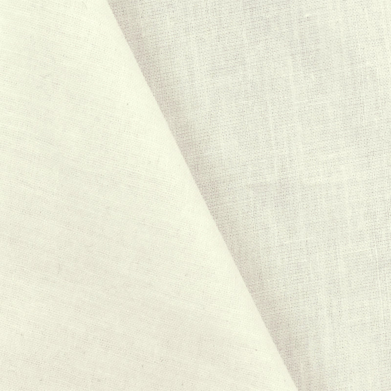 Cream Ivory Solid Cotton Stretch Batiste Woven Fabric