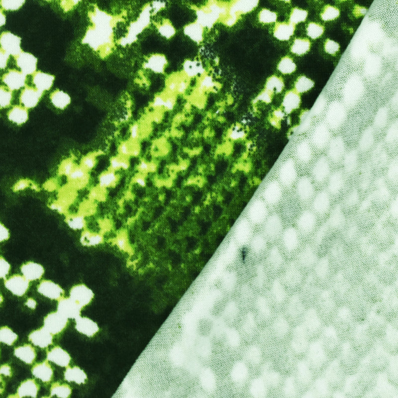 Primal Green-Multi Reptile Printed Stretch Double Brushed Jersey Knit Fabric