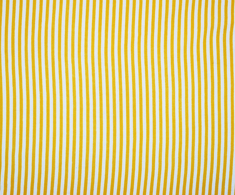 Yellow-White Rayon Stripe Printed Challis Woven Fabric