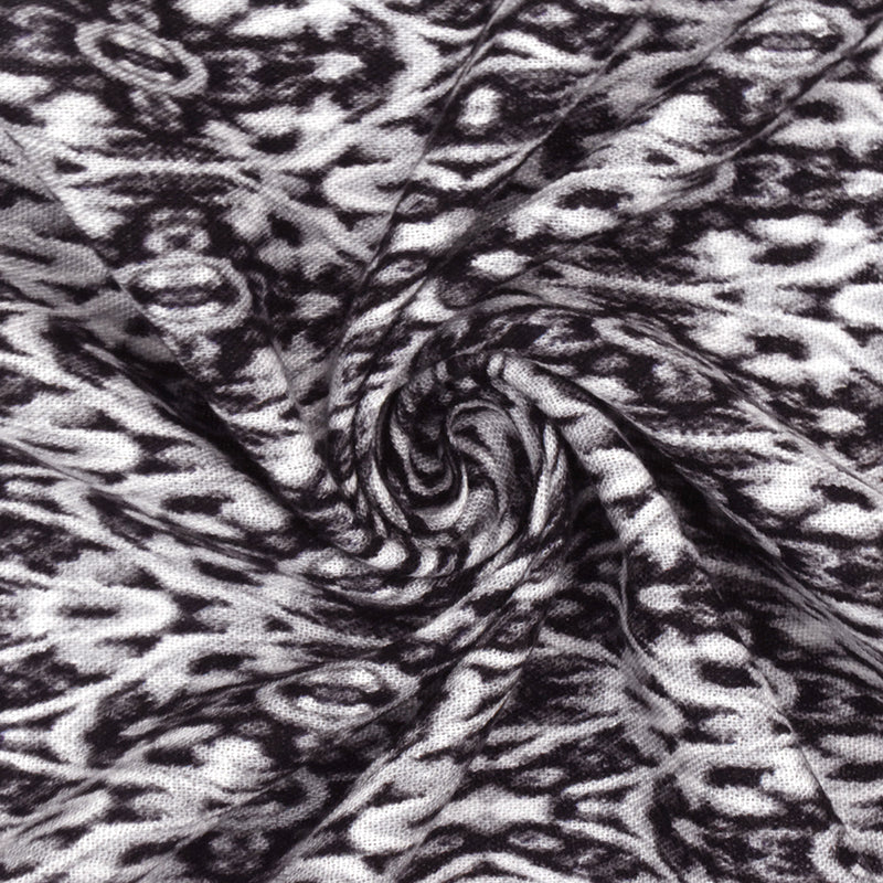 4 YD PC-Black-Gray-Multi Abstract Kaleidoscope Printed Cotton Gauze Fabric