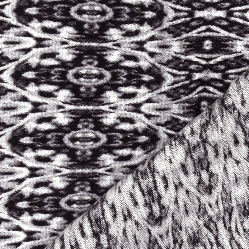 4 YD PC-Black-Gray-Multi Abstract Kaleidoscope Printed Cotton Gauze Fabric