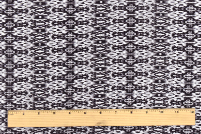 4 YD PC-Black-Gray-Multi Abstract Kaleidoscope Printed Cotton Gauze Fabric