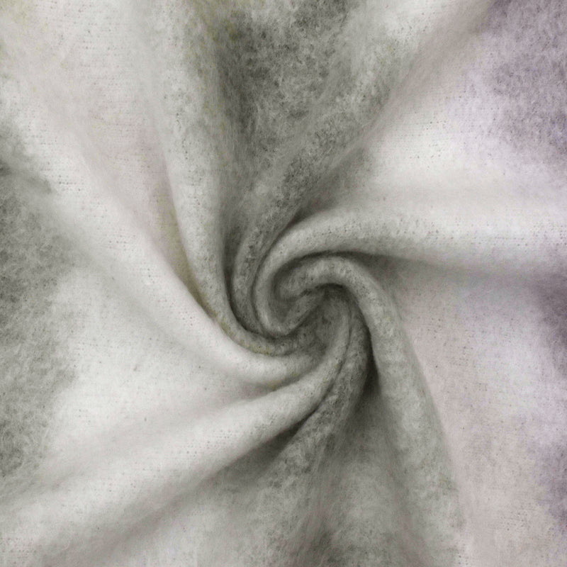 Purple-Gray Faded Tie Dye Brushed Sweater Knit Fabric