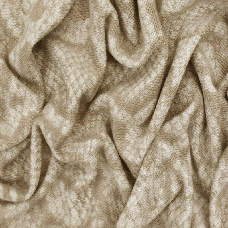 Sand Beige  Reptile Printed Stretch Jersey Knit Fabric