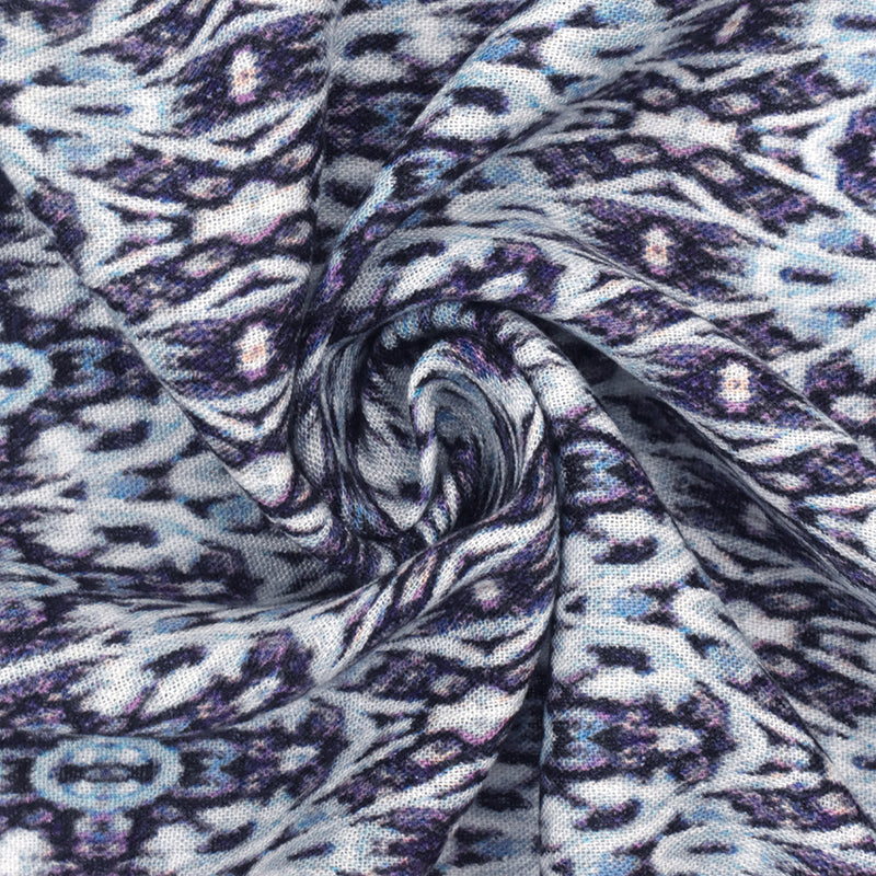 2 YD PC-Purple-Sky-Multi Abstract Kaleidoscope Printed Cotton Gauze Fabric