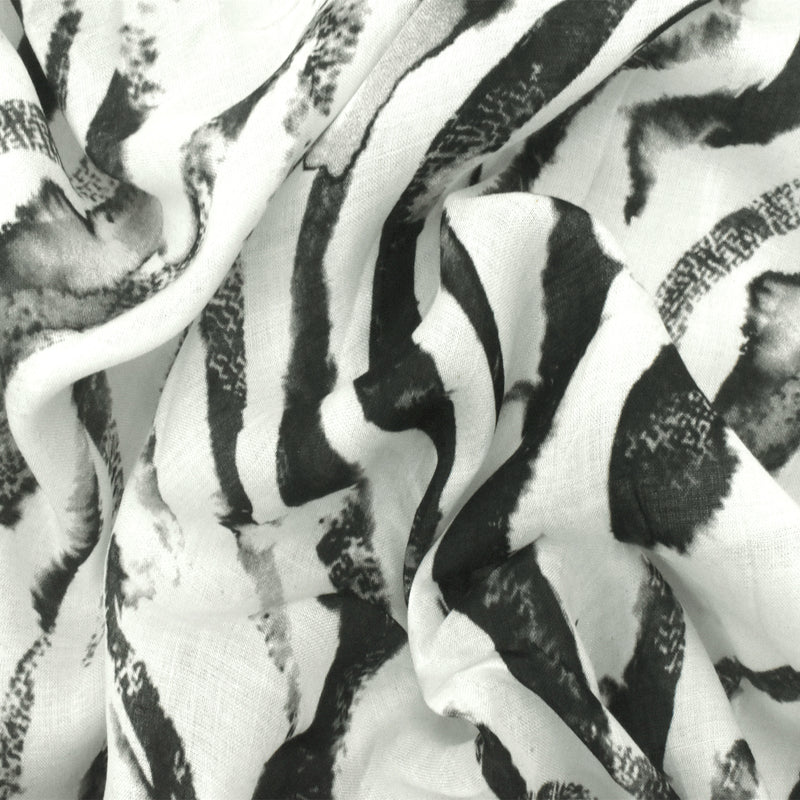 4 YD PC-Panda White-Black-Gray Cotton Rayon Zebra Printed Lawn Fabric